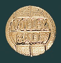 Volleyball Metal Chenille Letter Insignia Pin 1