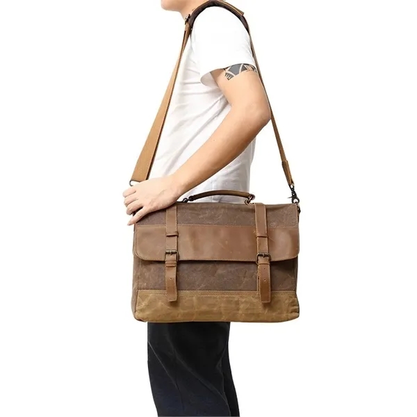 Canvas Leather Computer Laptop Bag 5