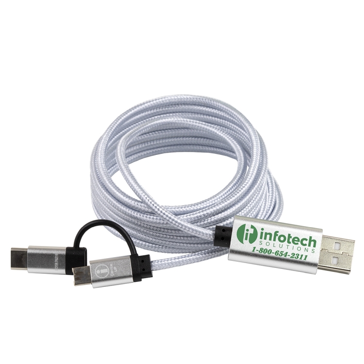 "OSLO" 5-in-1 Braided 6 Ft. Long Cell Phone Charging Cable 1
