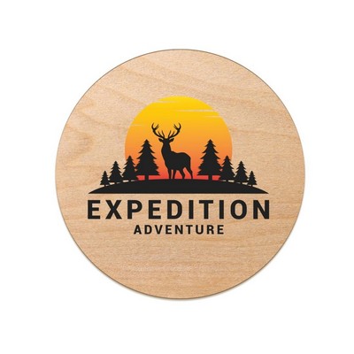 USA Made RusticRest UV Full Color 1/4" Wood Coaster with Cork Backing