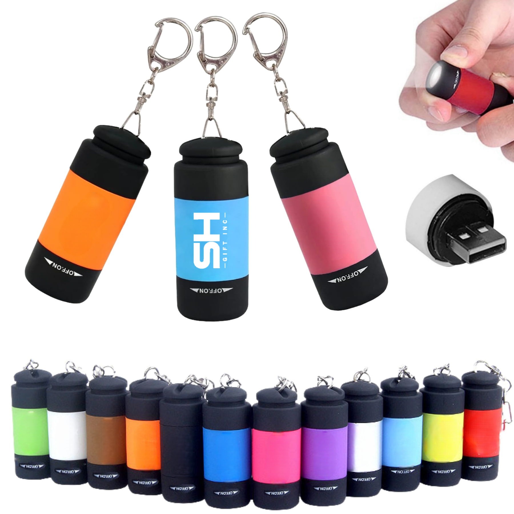 Mini USB Rechargeable Keychain Flashlights 3