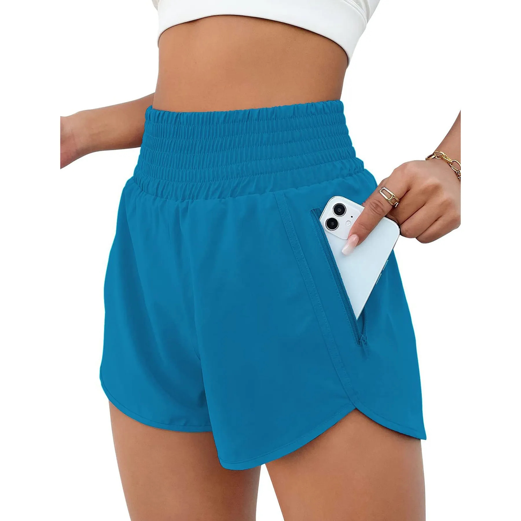 Women's Sports High-Waisted Running Pocket Shorts 12