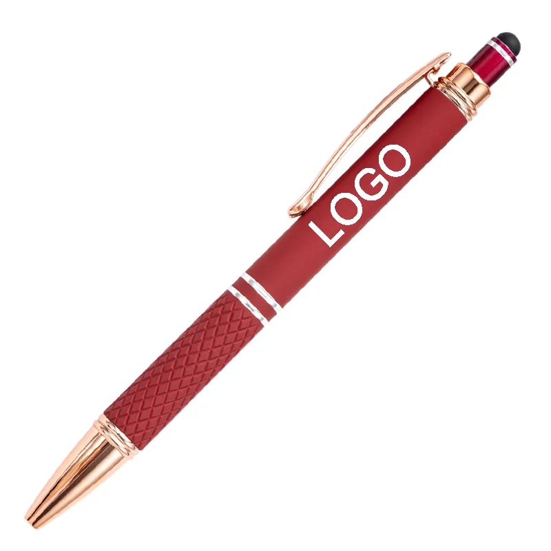Quilted Grip Softy Metallic Stylus Rose Gold Pen 5