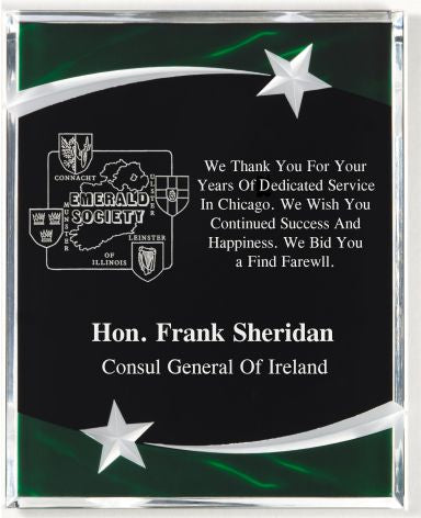 9" X 12" Crystal Edge Acrylic Plaque With Marble Accents 3