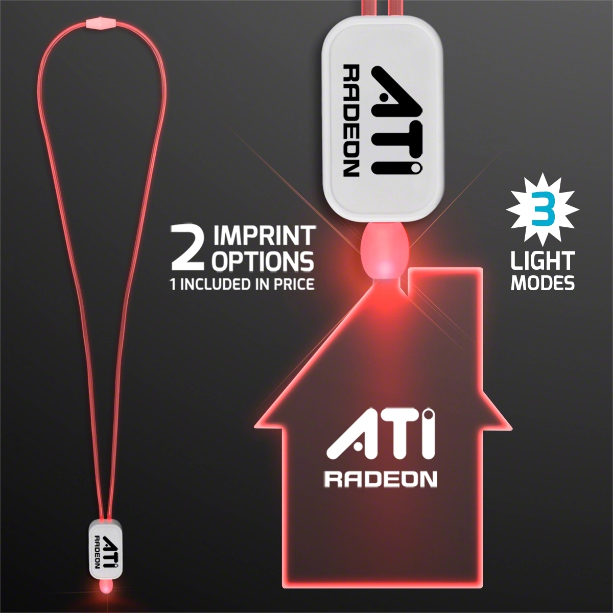LED Neon Lanyards with Acrylic House Pendant 2