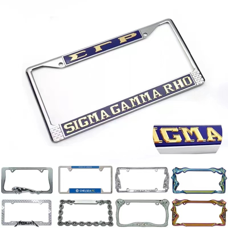 Zinc Metal License Plate Frames With Chrome Covering 4