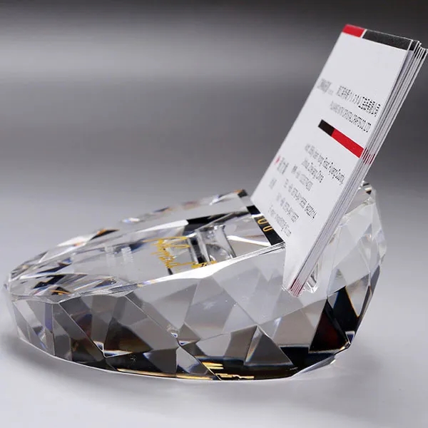 Round Crystal Business Card Holder Paperweight 4