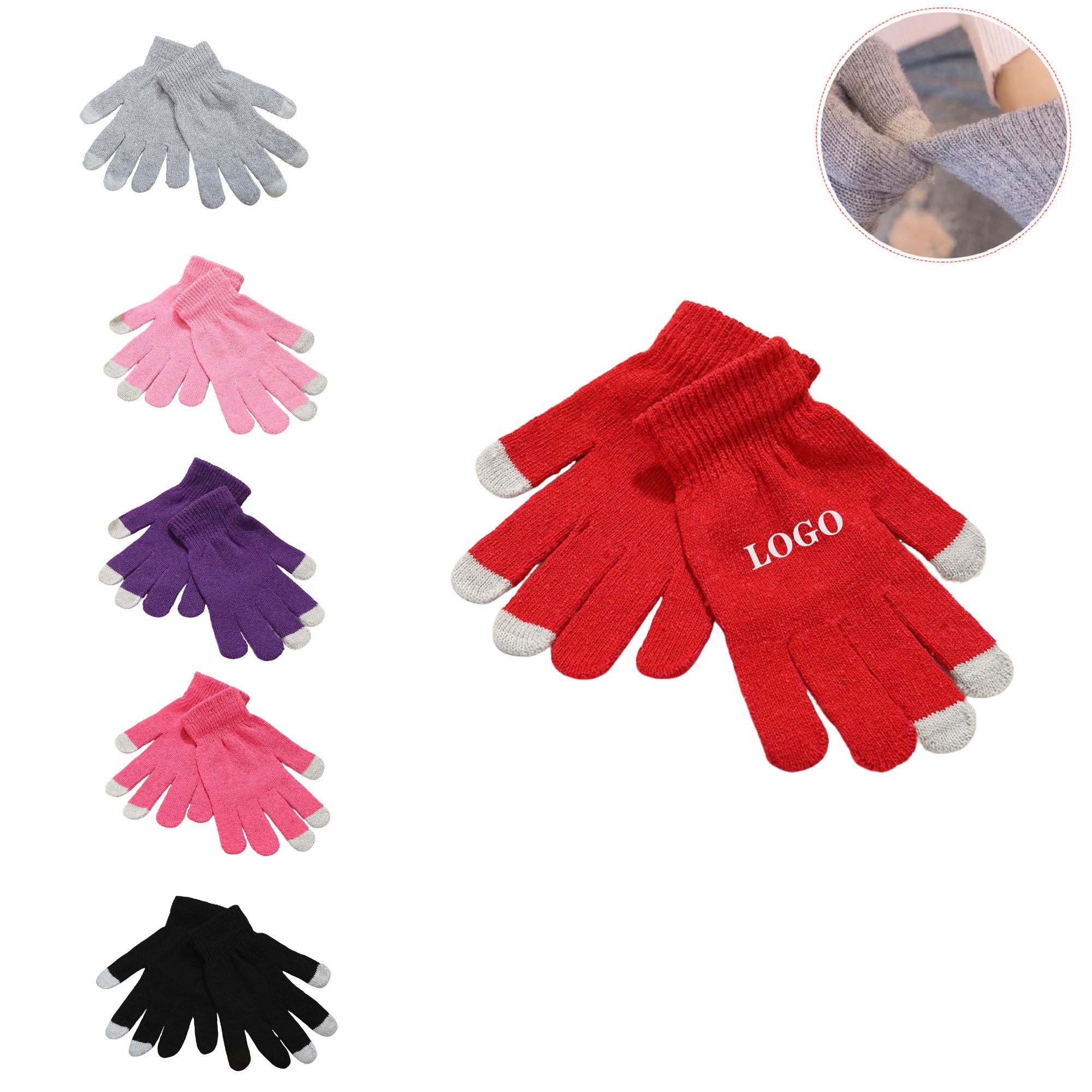 MOQ 10 pcs Acrylic Knit Gloves 2