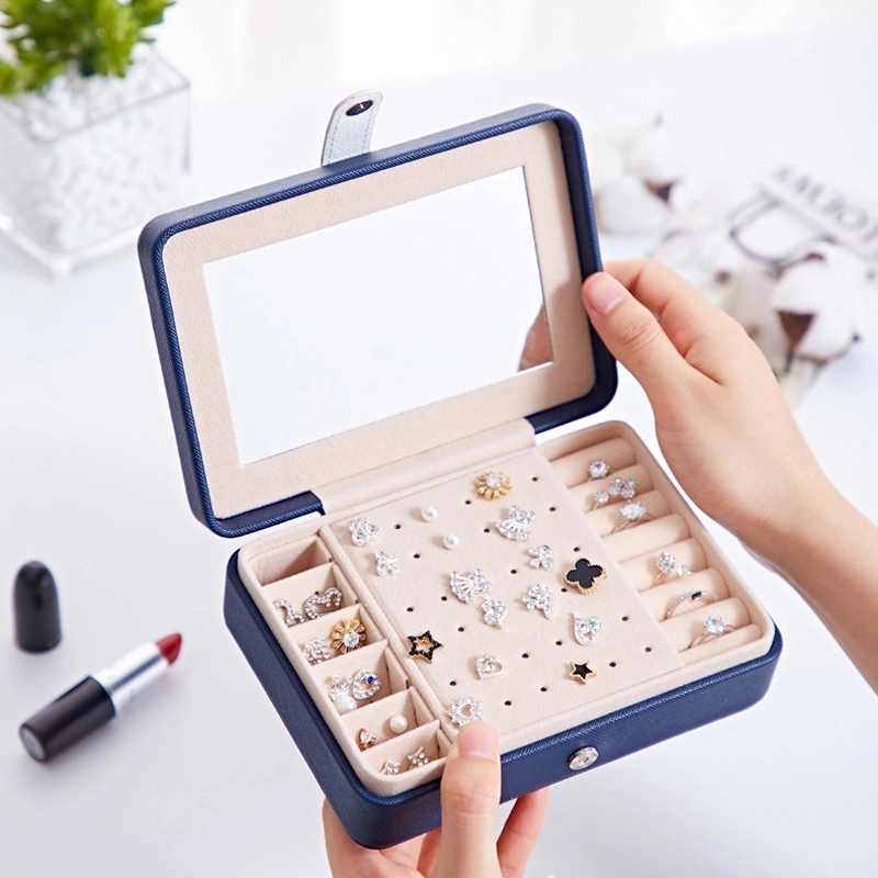 Portable Travel Jewelry Organizer Box with Mirror / Hook 6