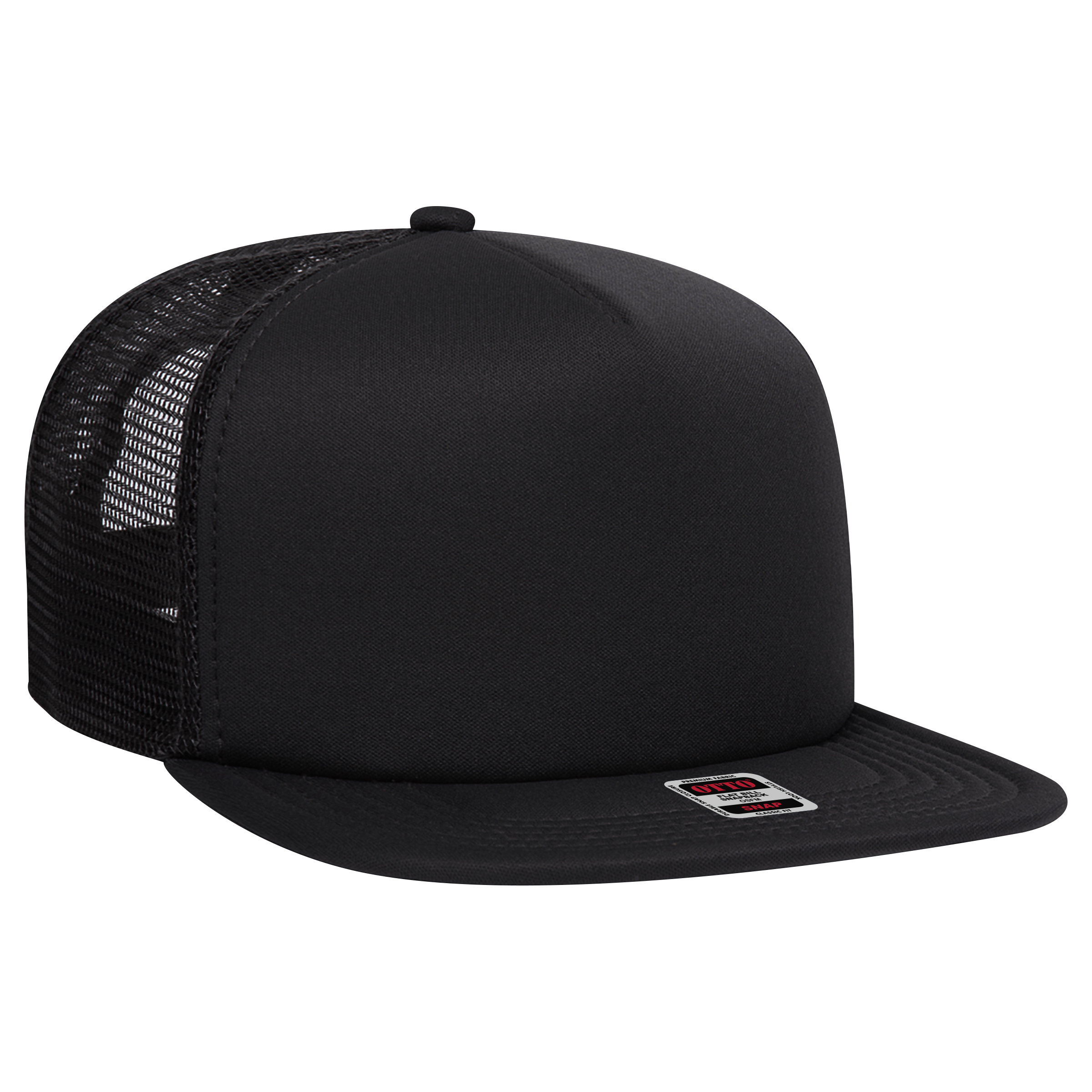 OTTO CAP "OTTO SNAP" 5 Panel Mid Profile Mesh Back Trucker Snapback Hat 18