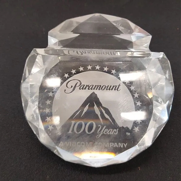 Round Crystal Business Card Holder Paperweight 5