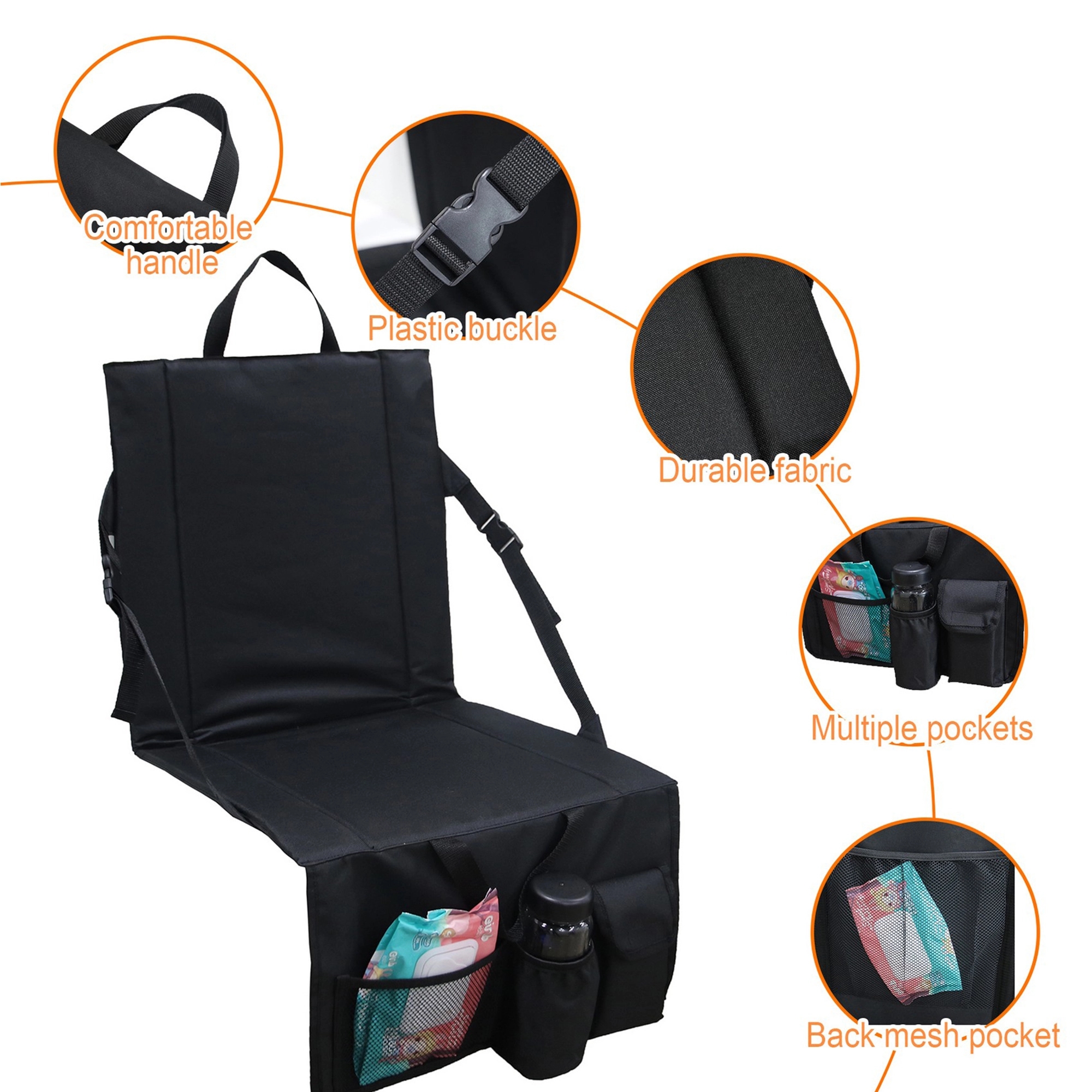 Portable Stadium Seat Cushion With Mesh Bag 1