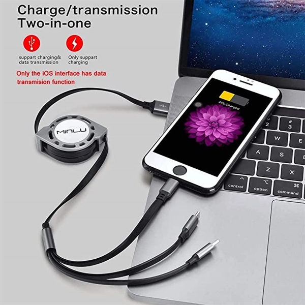 3-in-1 Retractable USB Cable Fast Charger Cord 1