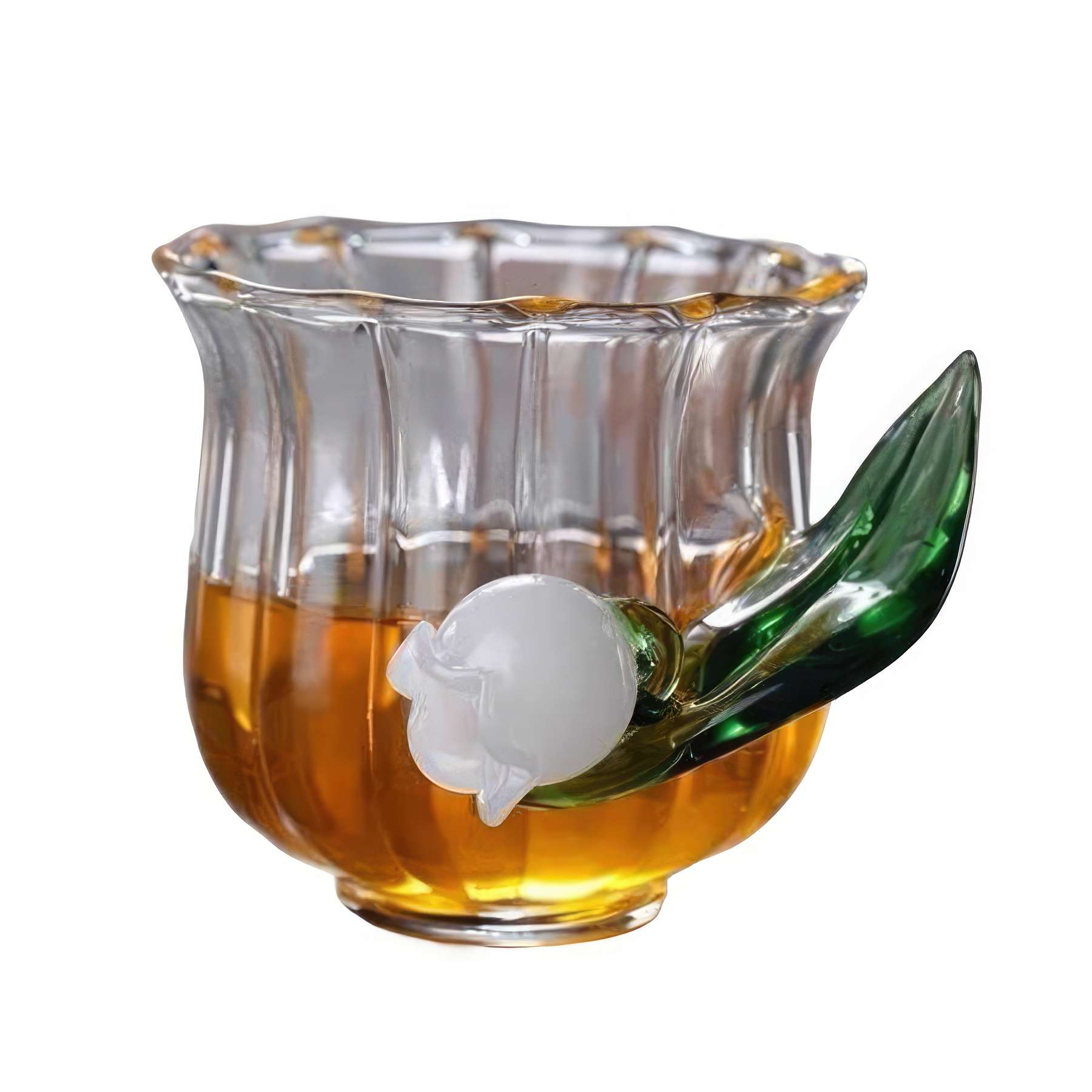 5 OZ/150ML Glass Tea Coffee Mug &Flower Handle Gift Cup 3