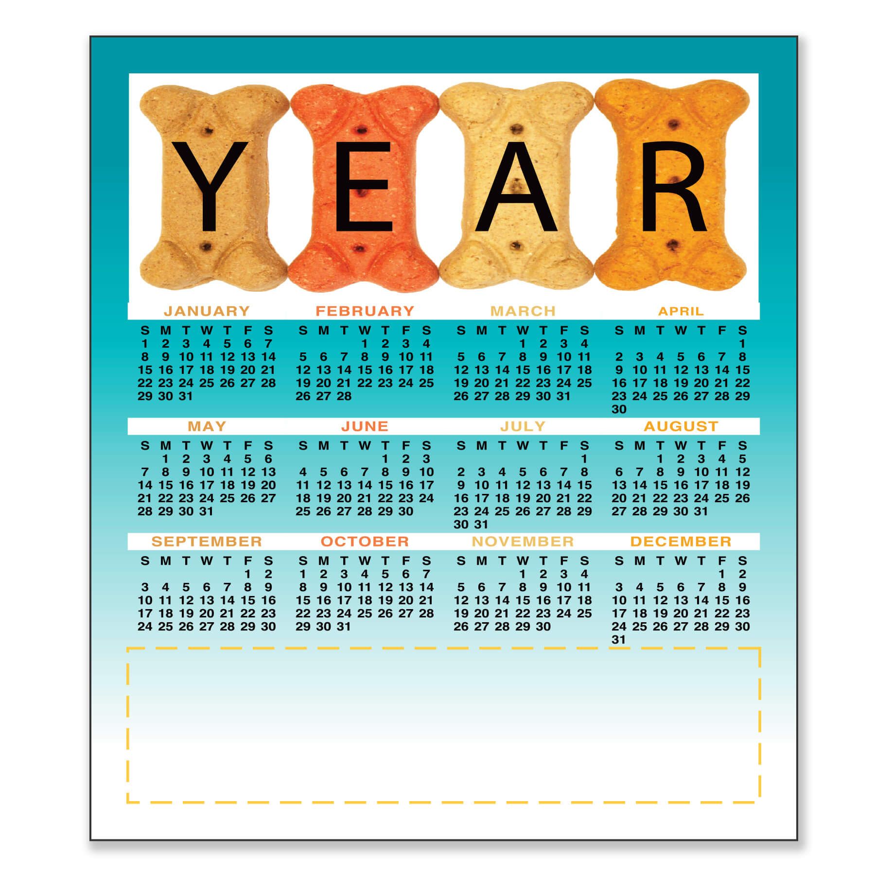 3.5" x 4" Small Magnetic Calendar 30 Mil 18