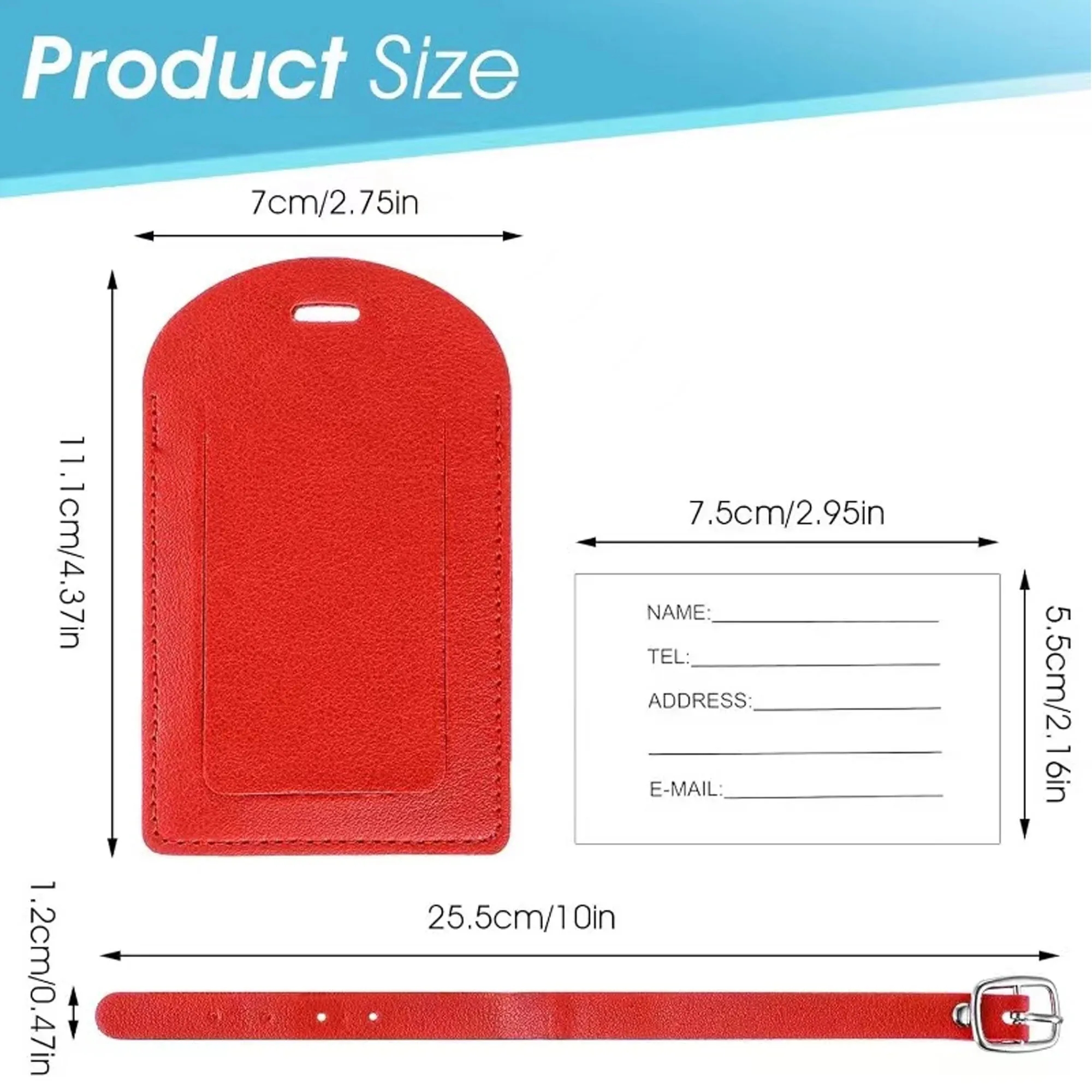 PU Leather Luggage Tag With Custom Logo 8