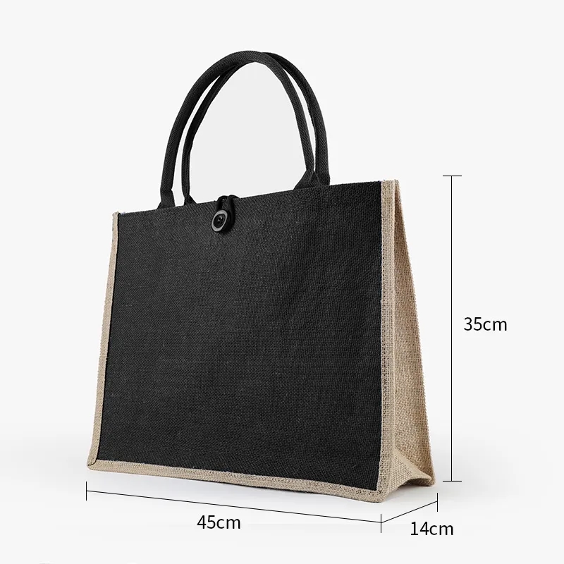 Jute Composite PVC Waterproof Bag, custom tote bag with logo imprint 3