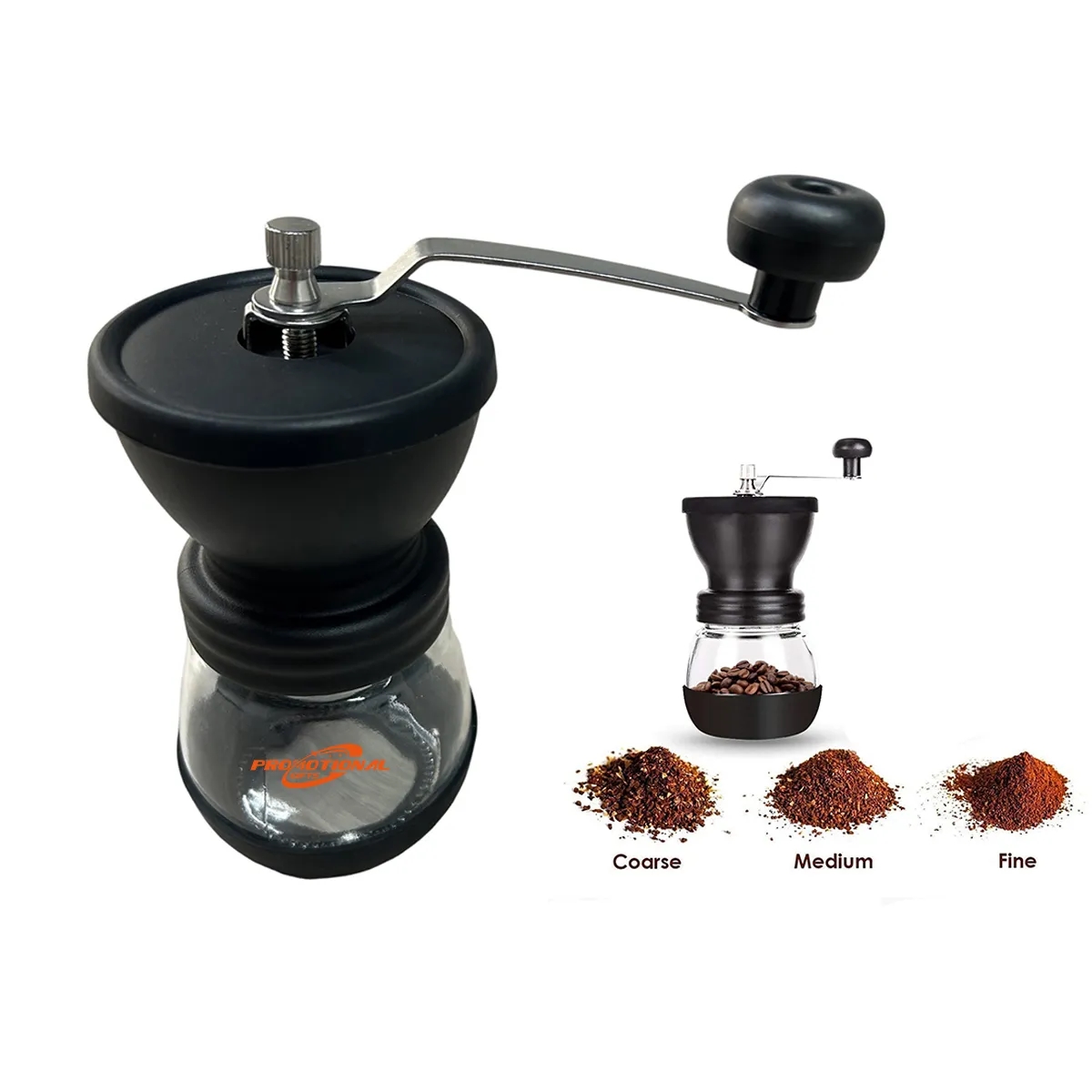 Manual Coffee Grinder Mill with Glass Jar 2