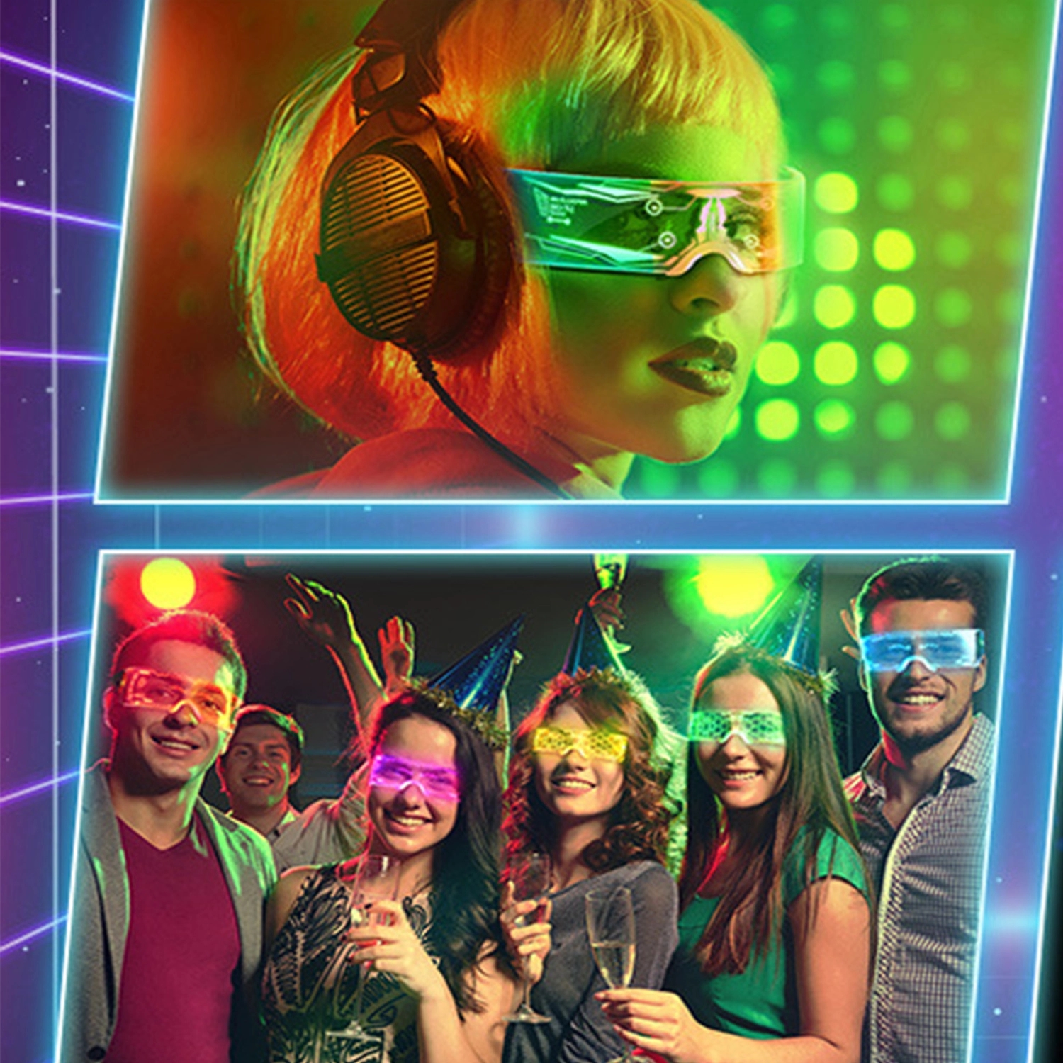 7 Color Led Light Luminous Goggle Glasses 3