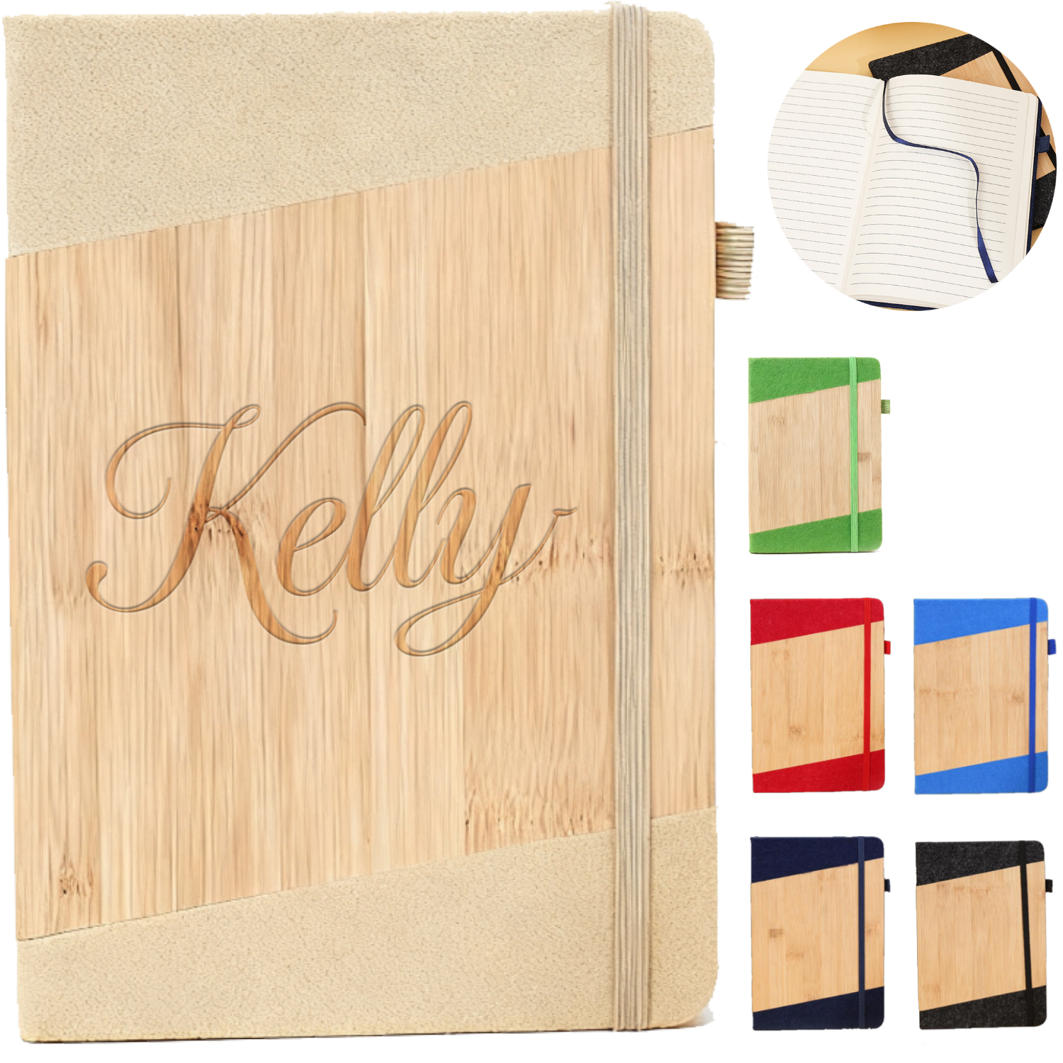 A5 Eco-Friendly Bamboo Wood Cover Notebook 15