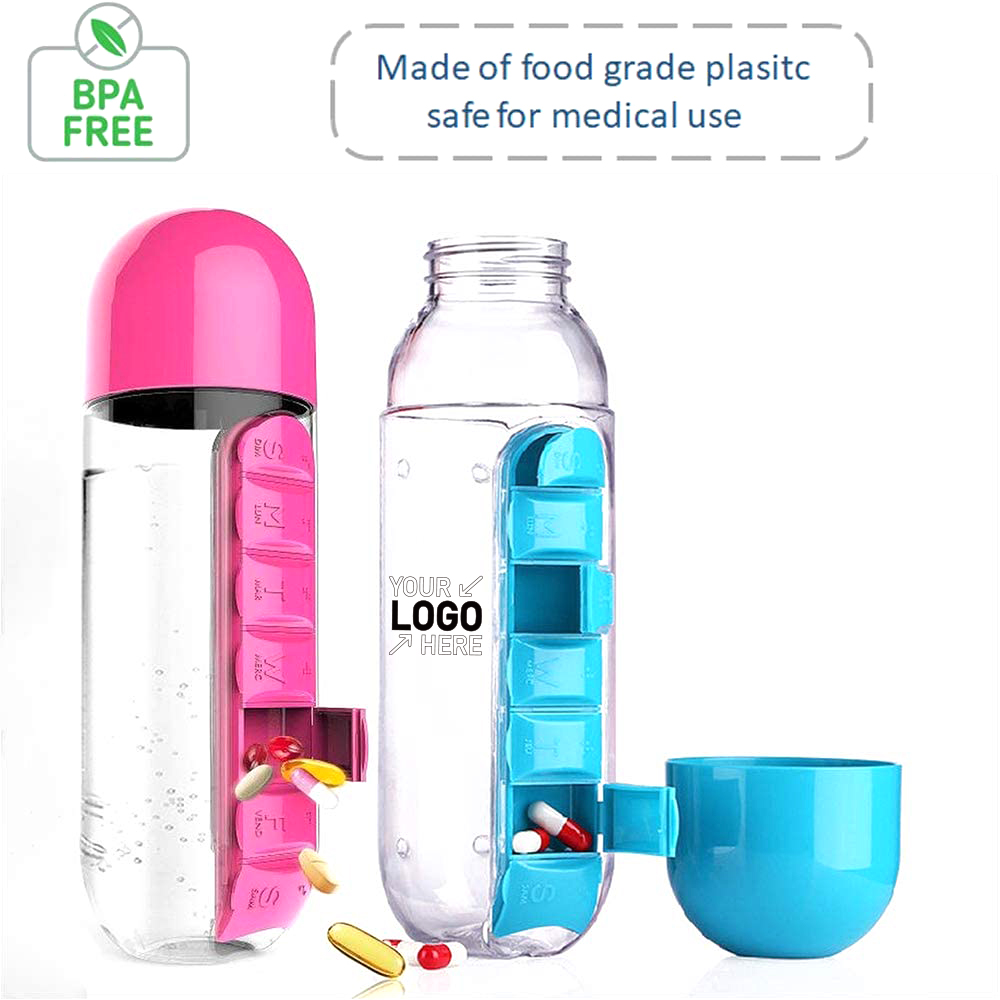7 Day Pill Box Organizer Water Bottle 3