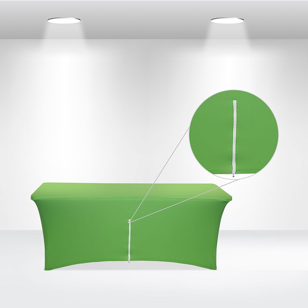Zipper Back - 6' Fitted, 4 Sided Contour Stretch All-Over Imprint Table Cover 5