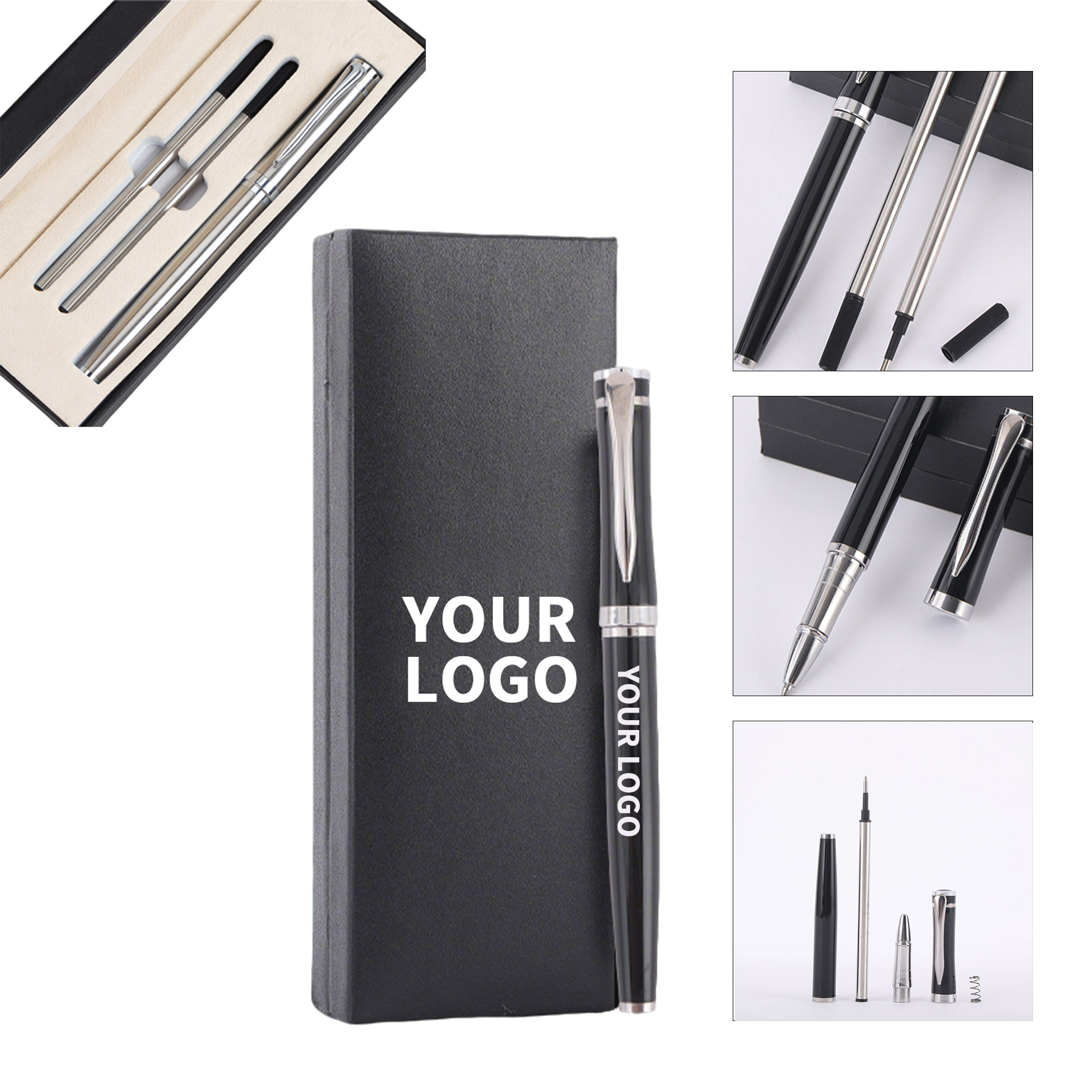 Metal Signature Gel Ink Pen Gift Box With Two Refills 5