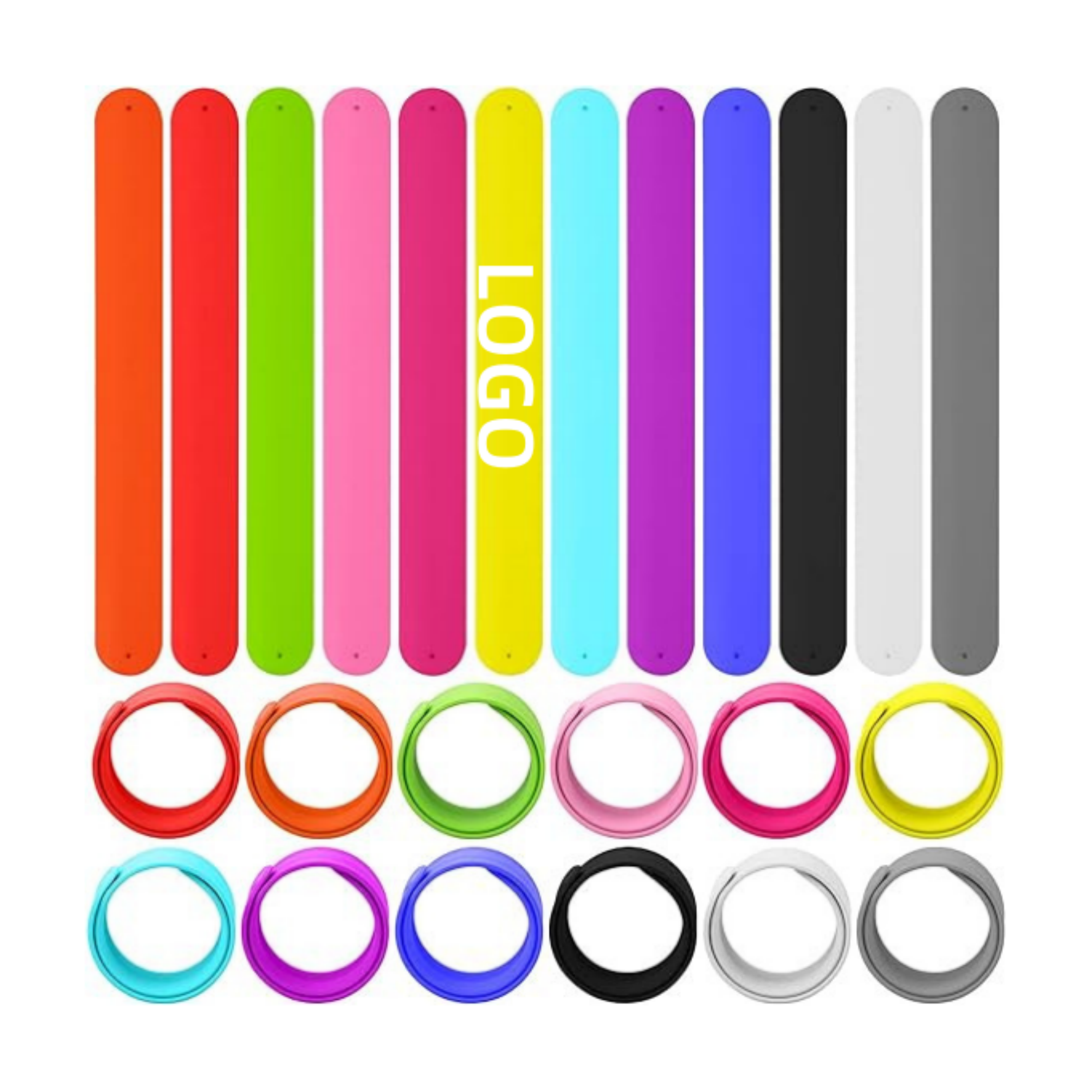 Solid Color Silicone Slap Bracelet 3