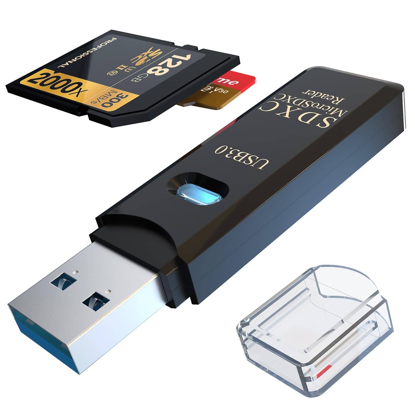 USB3.0 Micro SD Card Reader 2-in-1 5Gbps to USB Adapter 2