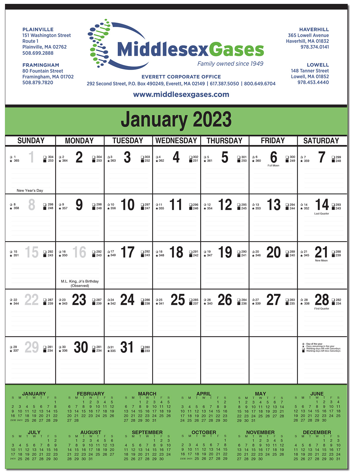 12 Sheet Contractor Wall Calendar