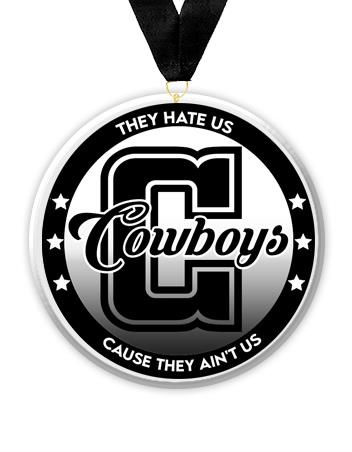 Acrylic Circle Medallions: Cowboys 3" Size, .25 2