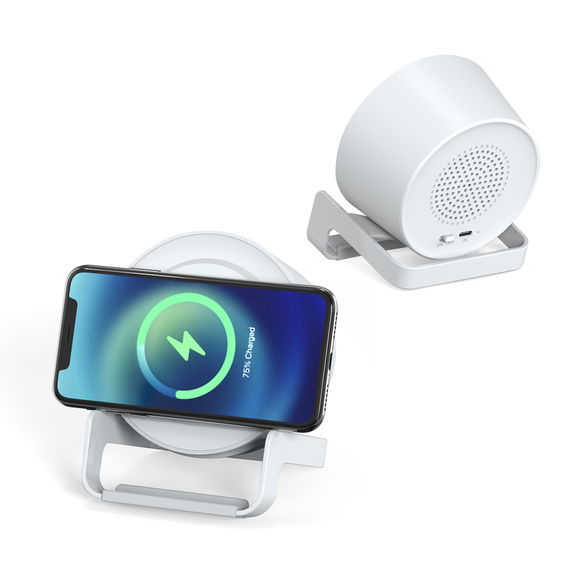 EchoPower Bluetooth Speaker with 15W Wireless Charger, Phone Stand & Optional Night Light 1