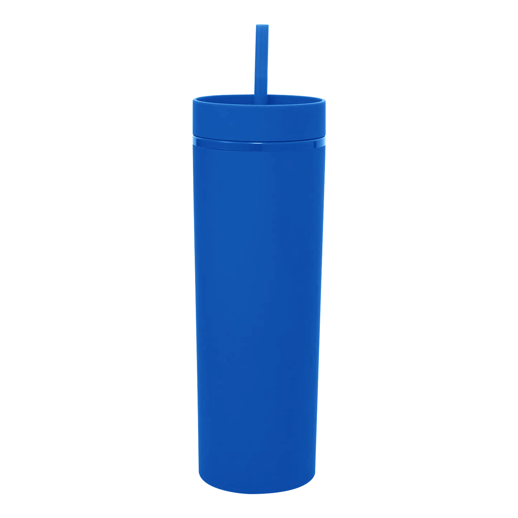 Double-layered Plastic Straight Cup With Straw 10
