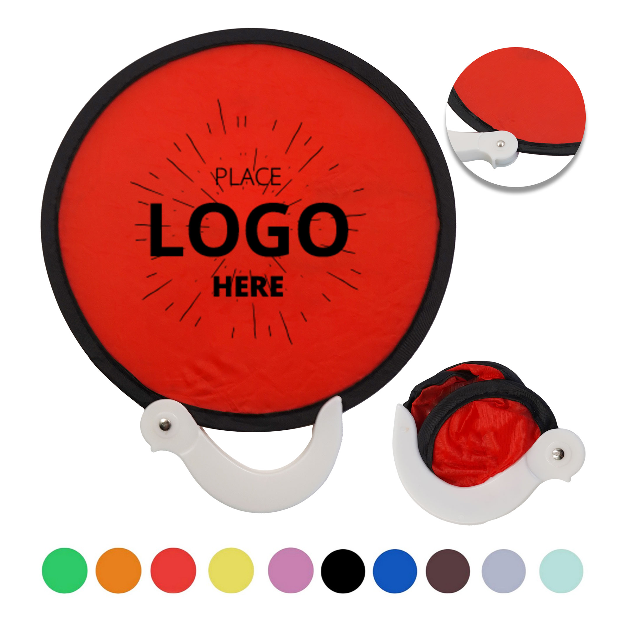 Pop Up Round Folding Fan With Handle 1