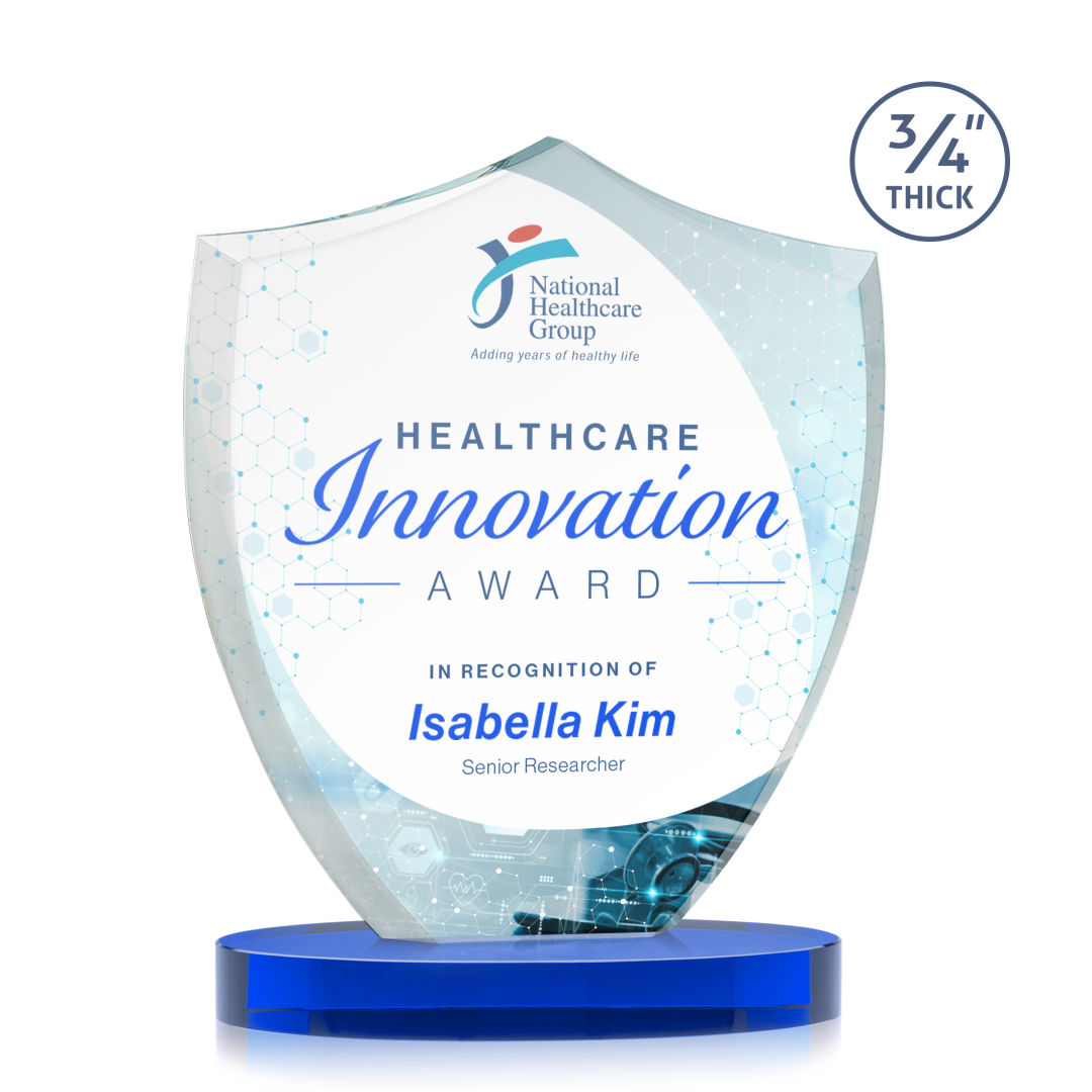 Scudo Shield VividPrint™ Award on Alberton Base - Blue 2