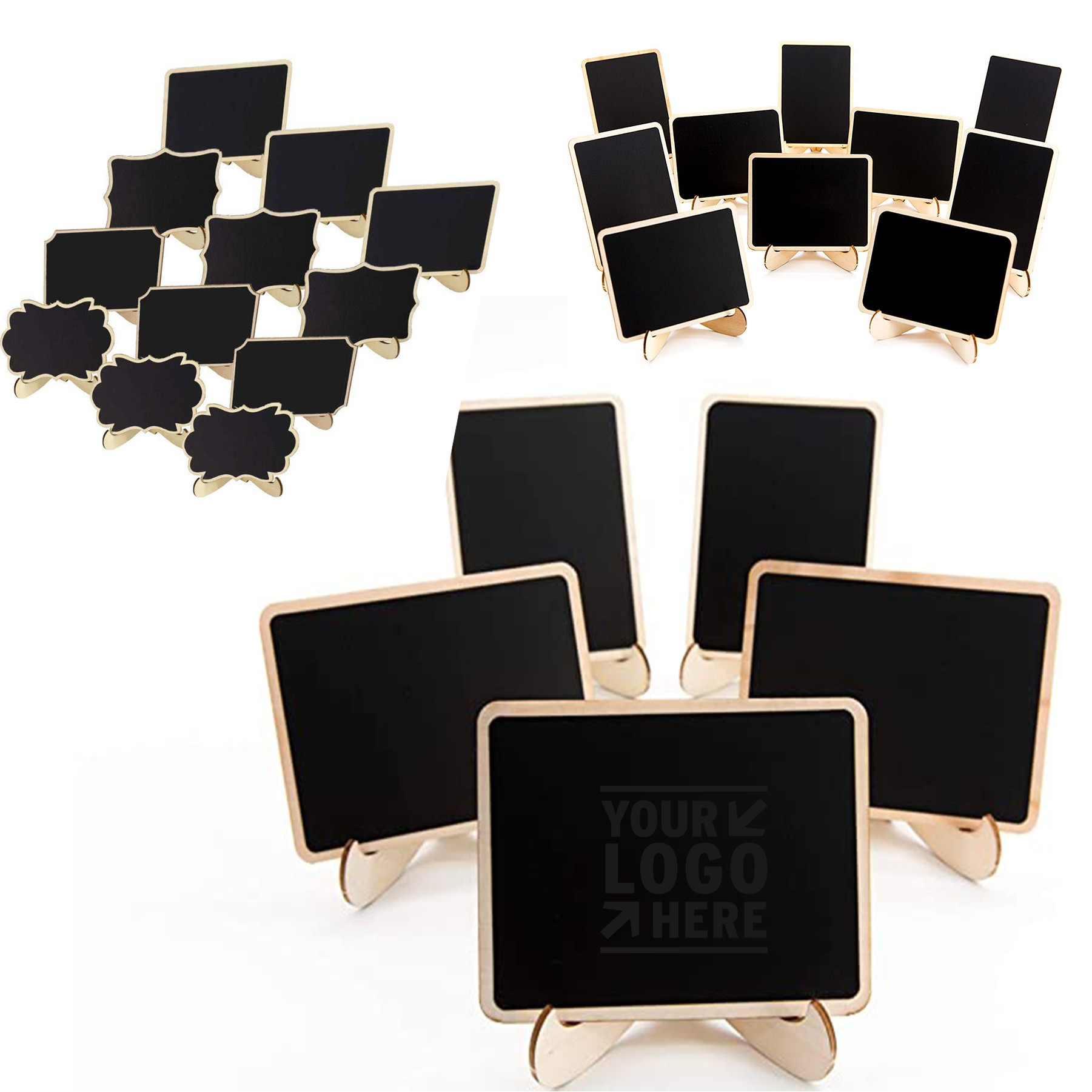 4" x 3" Mini Chalkboards Signs with Easel Stand 3