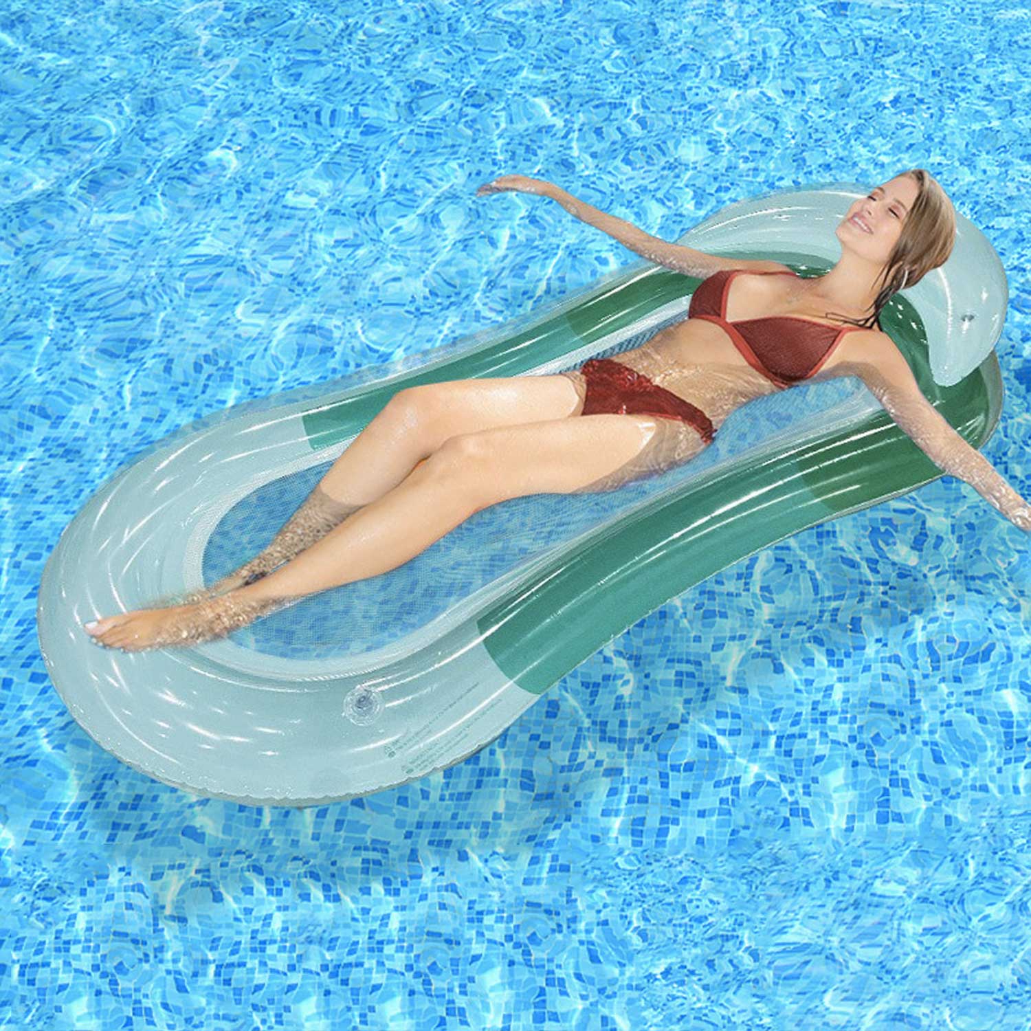 Inflatable Lounge Float – Foldable Backrest 11