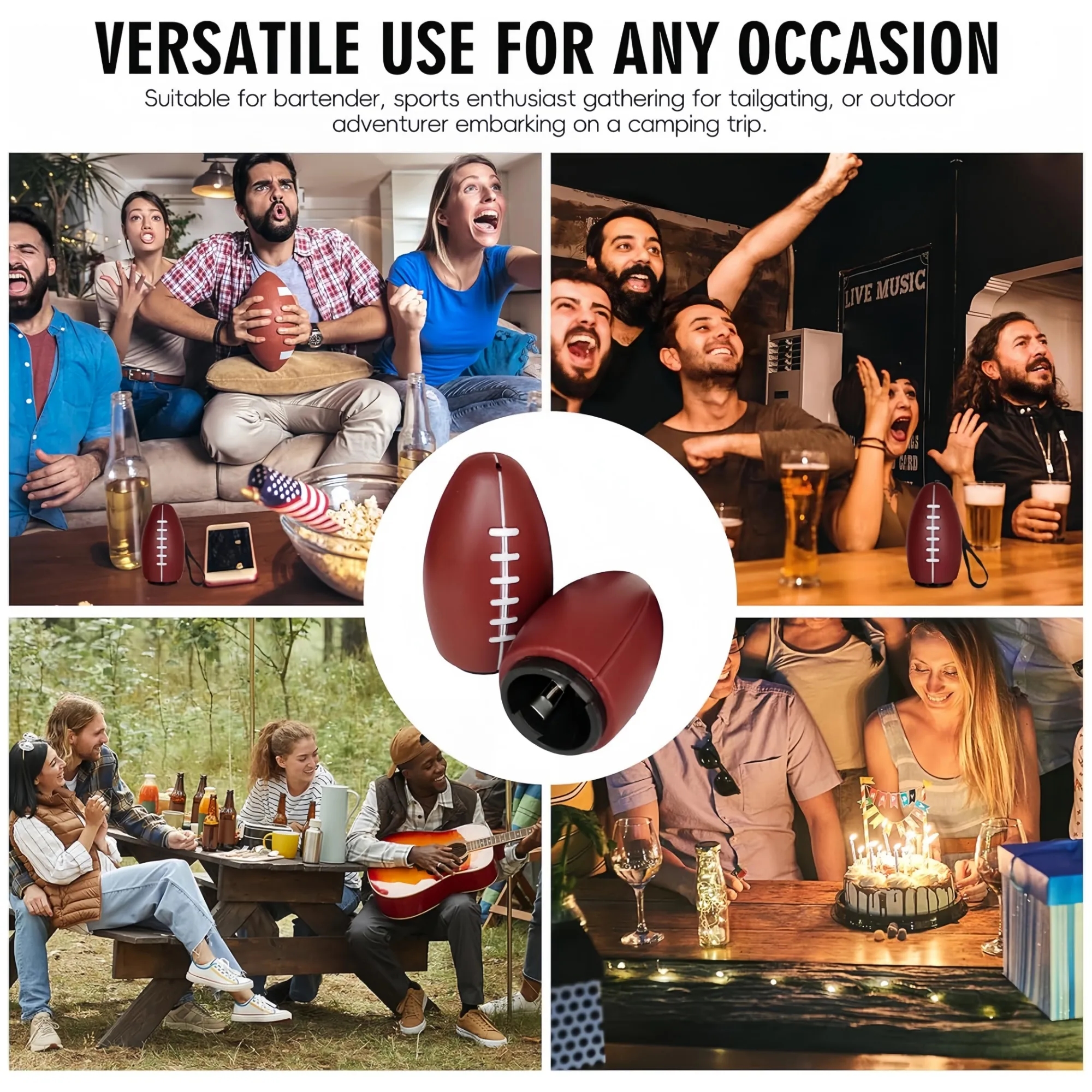 Football-Shaped Automatic Press Down Bottle Opener 5