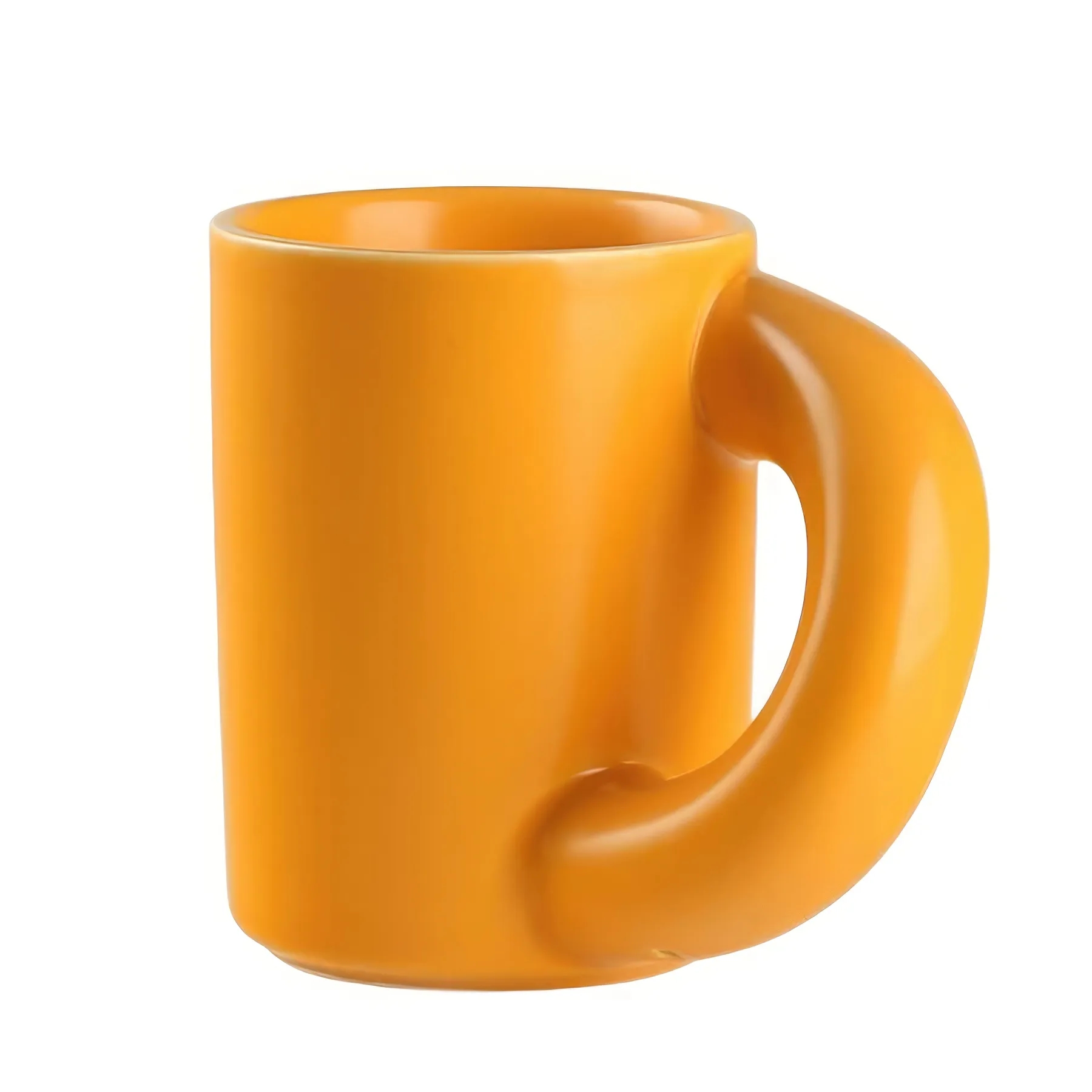 Ceramic Coffee Mug with Cute Creative Crooked Handle 3