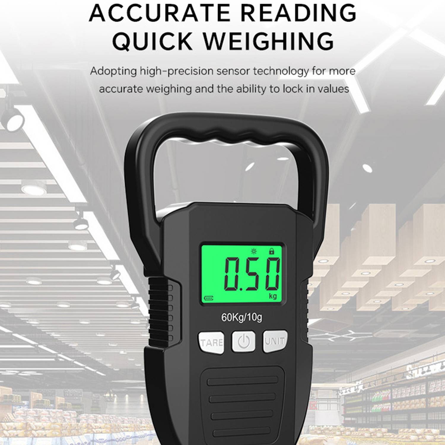 Digital Hanging Scale 132lb/60kg Fishing Luggage Weighing 2