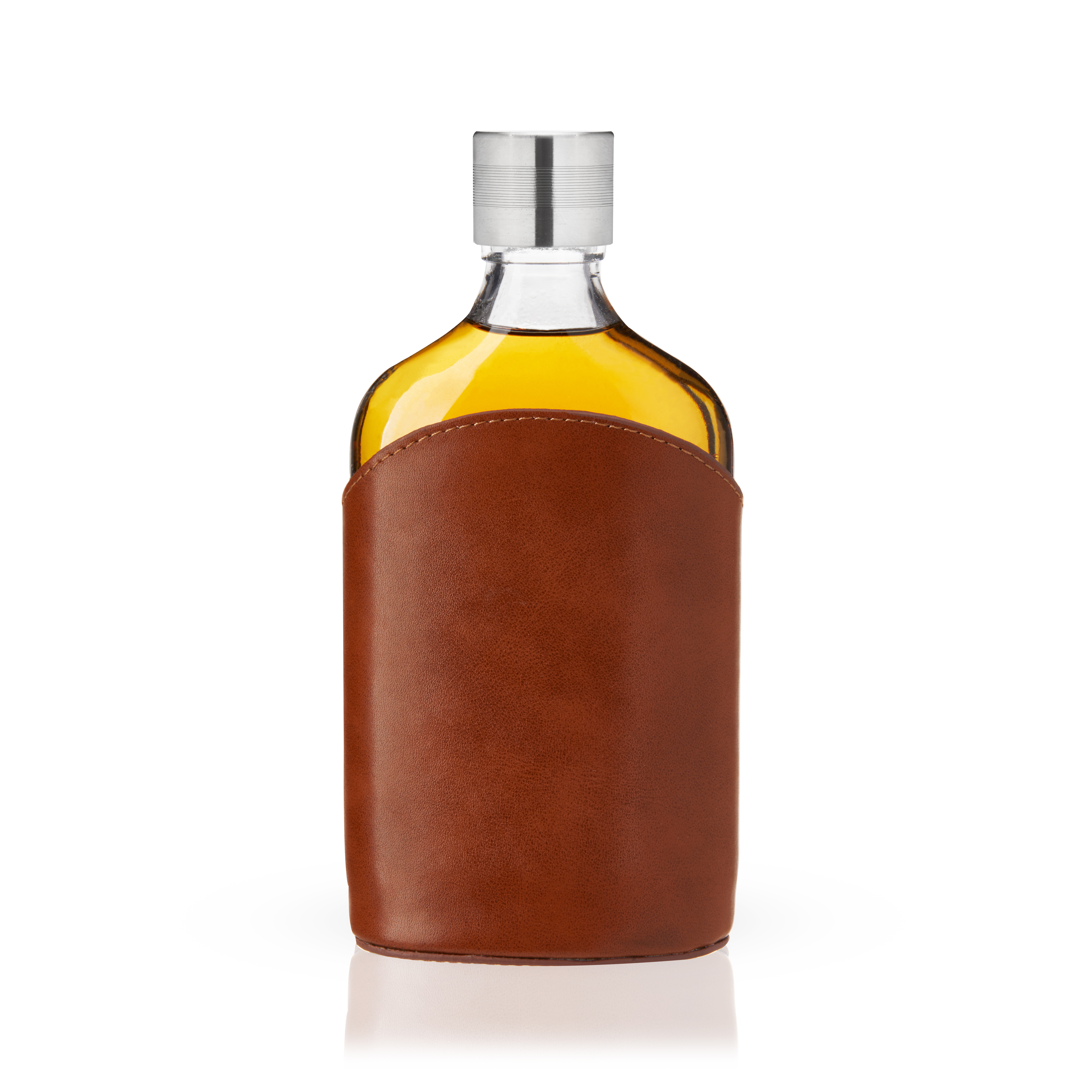 Viski® Parker Leather-Wrapped Glass Flask 7