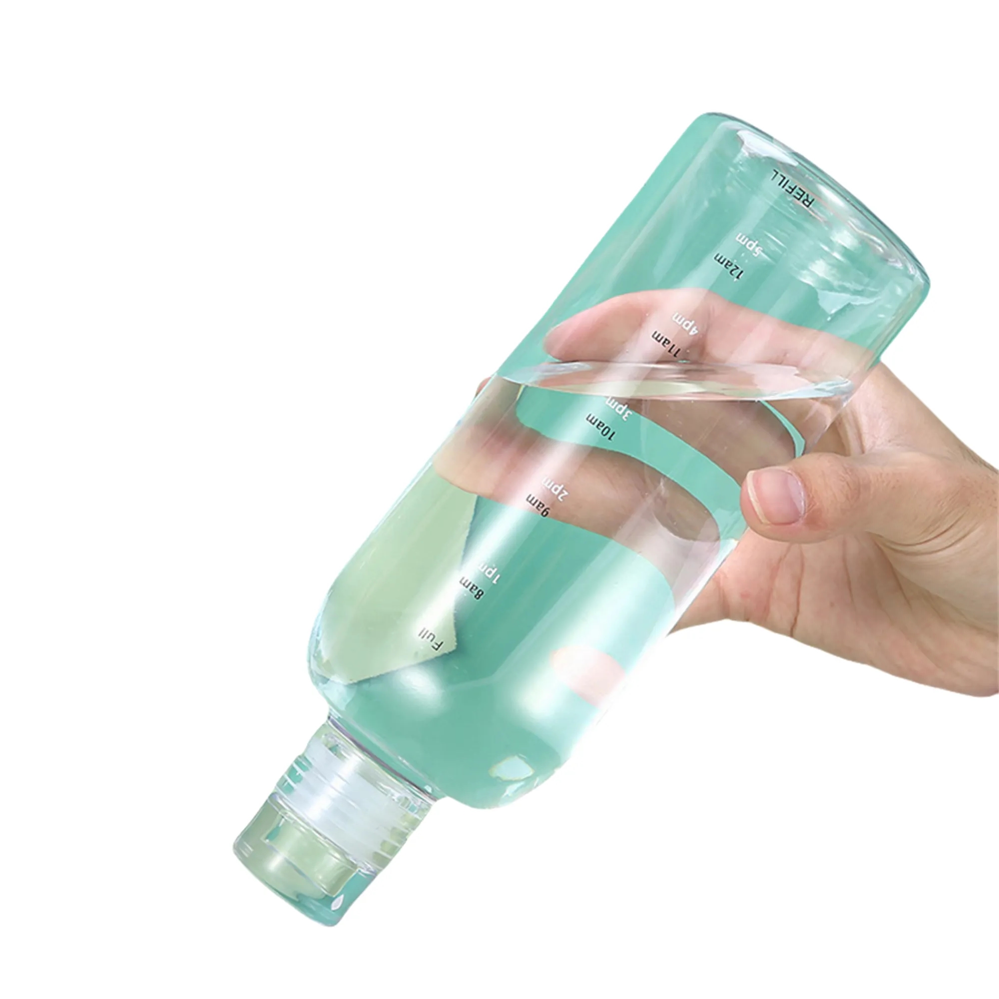 Portable Clear Time Marker Water Juice Bottle 4
