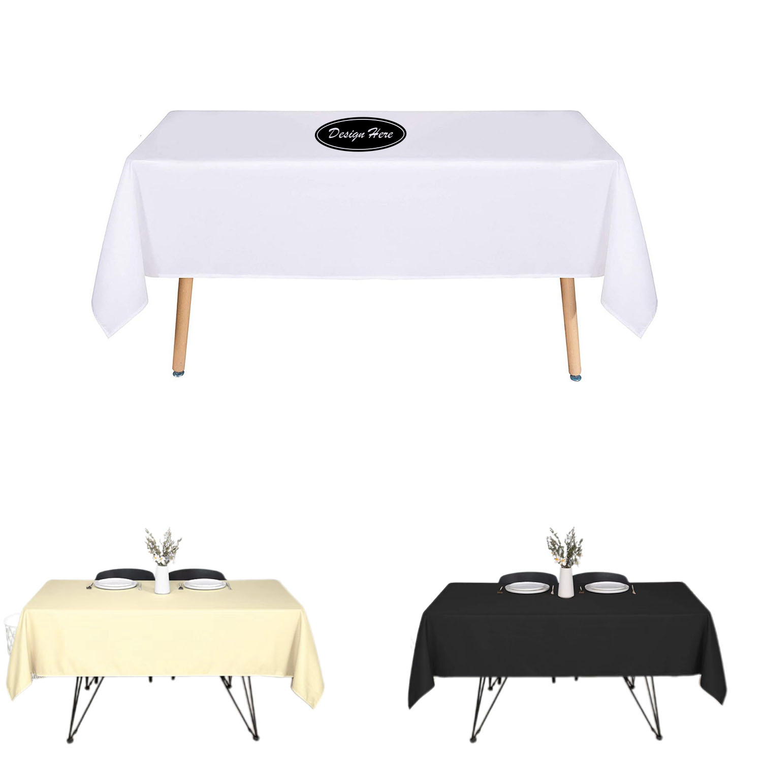 Rectangle Tablecloth Stain and Wrinkle Resistant Washable Polyester Table Cloth 4