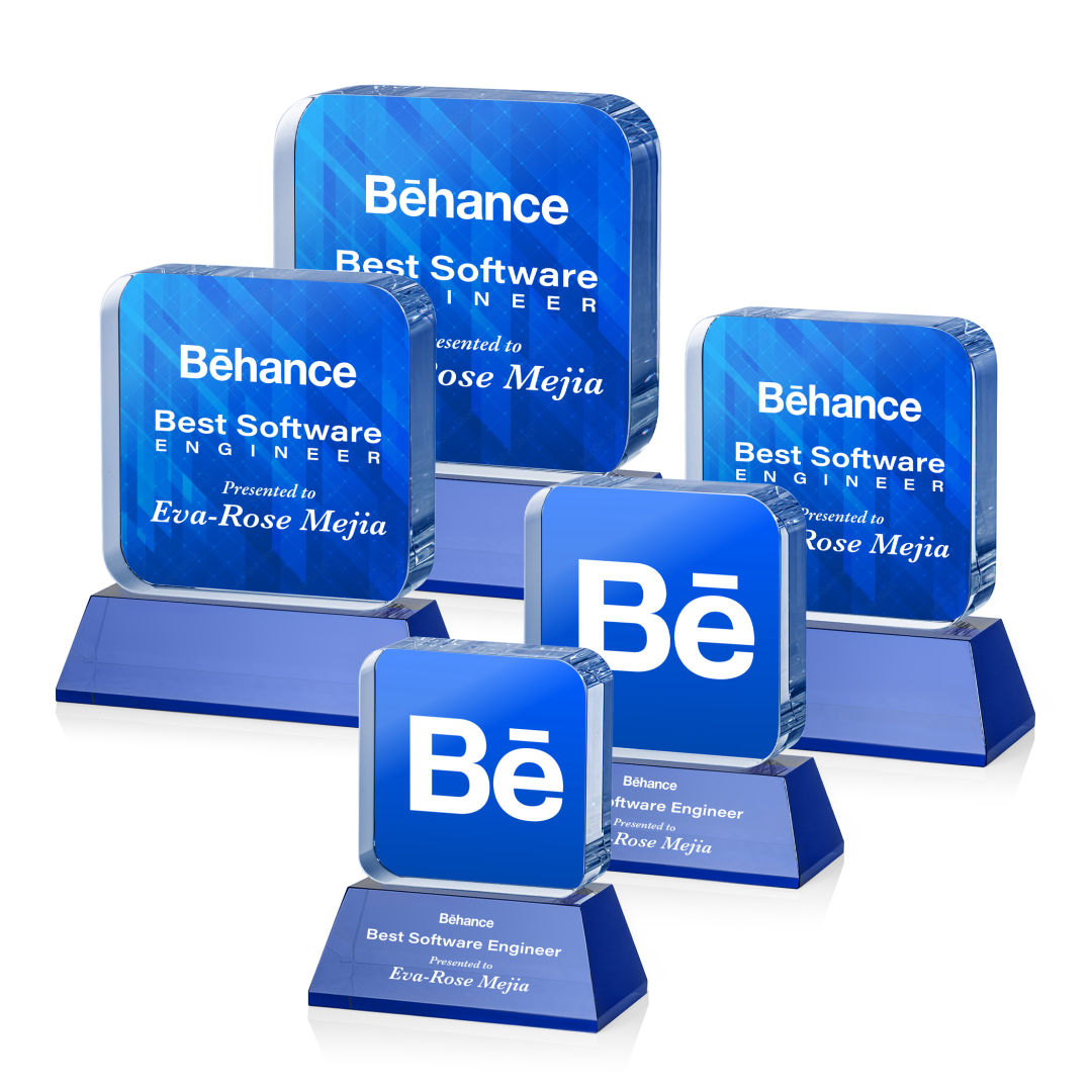 Flamborough VividPrint™ Award on Base - Blue