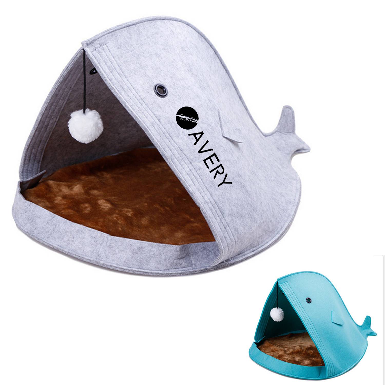 Removable Washable Solid Shark Felt Pet Bed House 1