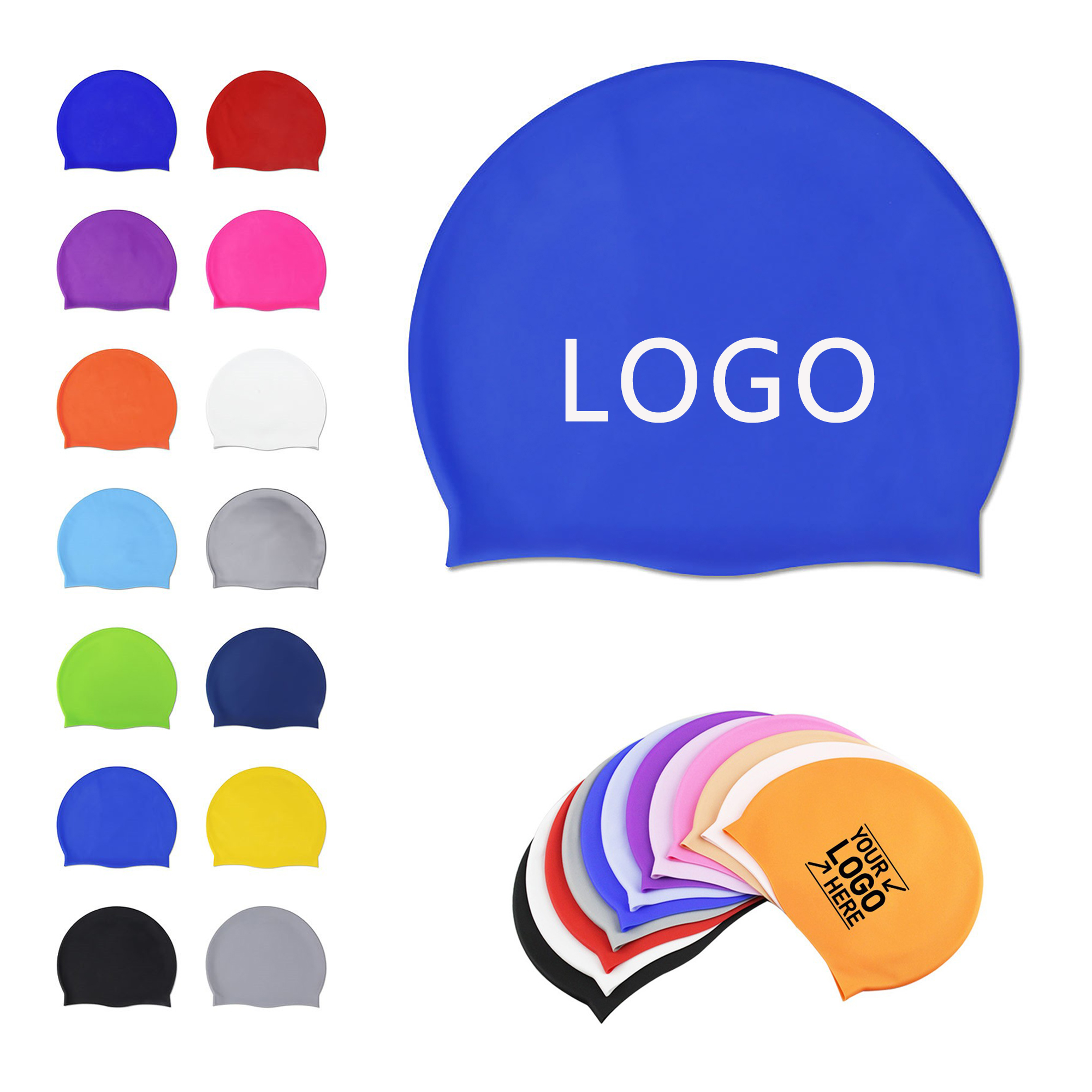 Silicone Swim Cap Low Resistance Waterproof Seal 7