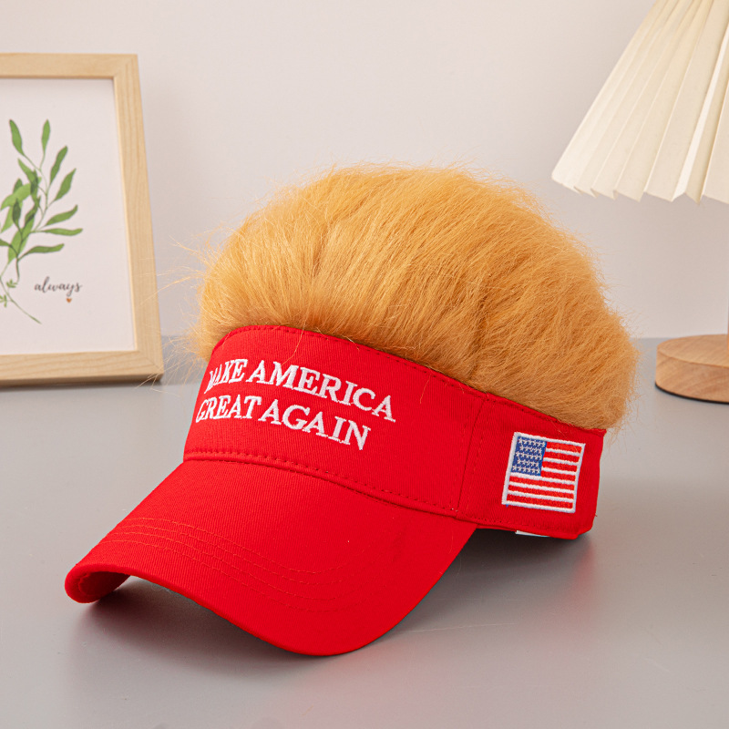 Adjustable Baseball Wig Caps Fake Hairs Visor Hat 2