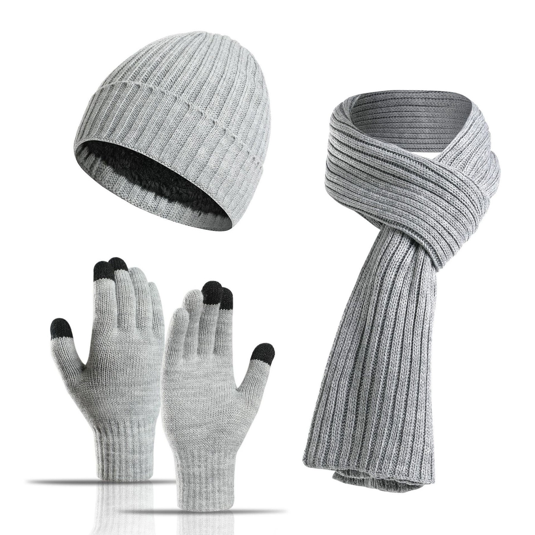 3 Piece Rib Knit Winter Set 5