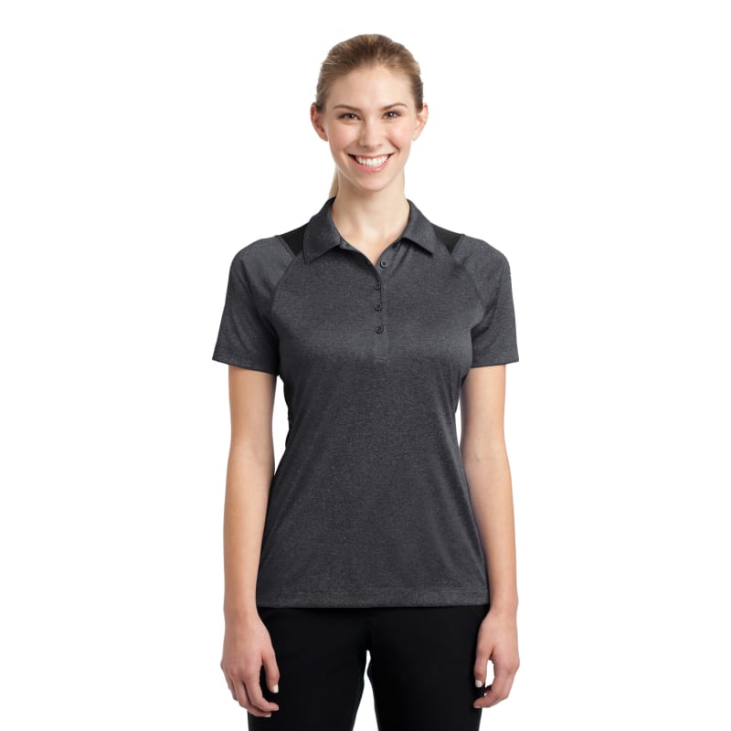 Sport-Tek Women's Heather Colorblock Contender Polo. 50
