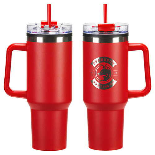 Ohana 40 oz Stainless Steel/Polypropylene Mug with Color-Matching Handle 12